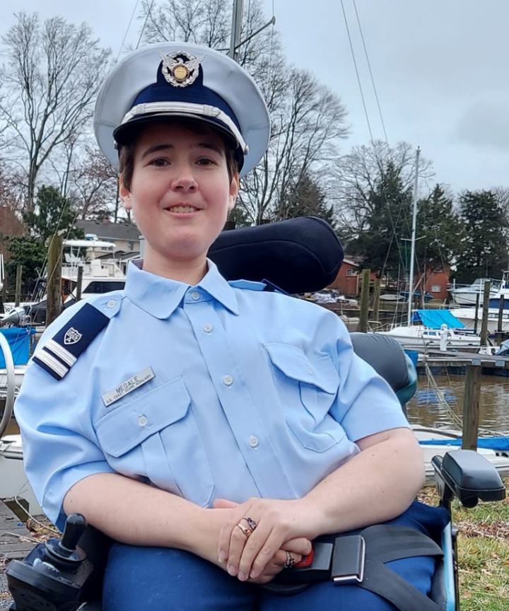 Shea in herCoast Guard Auxiliary uniform